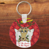 Reindeer Angel is het seizoen van de Vegan Sleutelhanger (Voorkant)