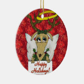 Reindeer Angel Prettige feestdagen Ornament (Rechts)