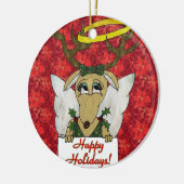 Reindeer Angel Prettige feestdagen Ornament (Links)