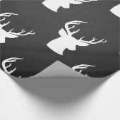 Reindeer Antler  Chalkboard Rustic Pattern Cadeaupapier (Hoek)