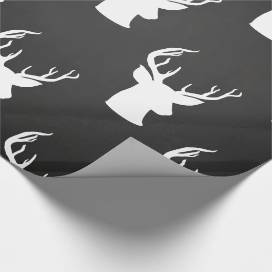 Reindeer Antler  Chalkboard Rustic Pattern Cadeaupapier (Hoek)
