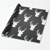 Reindeer Antler Chalkboard Rustic Pattern Cadeaupapier (Uitgerold)