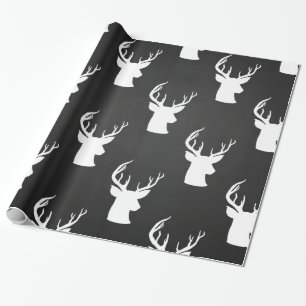 Reindeer Antler  Chalkboard Rustic Pattern Cadeaupapier