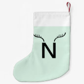 Reindeer Antler | Mint Green-kerstmonogram Kleine Kerstsok (Achterkant)
