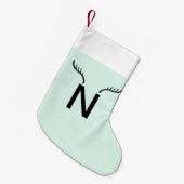 Reindeer Antler | Mint Green-kerstmonogram Kleine Kerstsok (Voorkant (Hangend))