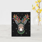 Reindeer Antlers Cute Christmas Animal Xmas Kids  Kaart (Gele Bloem)