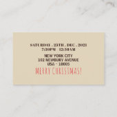 Reindeer Antlers, kerstfeestkaartje uitnodigen Informatiekaartje (Achterkant)