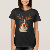 Reindeer Australian Shepherd Christmas Aussie Dog  T-shirt (Voorkant)