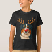 Reindeer Australian Shepherd Christmas Aussie Dog  T-shirt (Voorkant)