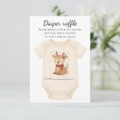 Reindeer Baby Shower Diaper Raffle RSVP Kaartje (Staand voorkant)