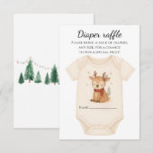 Reindeer Baby Shower Diaper Raffle RSVP Kaartje (Voorkant / Achterkant)
