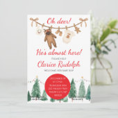 Reindeer Baby Shower Invitation Kaart (Staand voorkant)