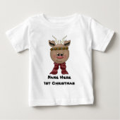Reindeer Baby's eerste kerstT-shirt (Voorkant)