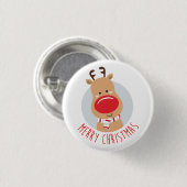 Reindeer Badge Ronde Button 3,2 Cm (Voorkant /achterkant)