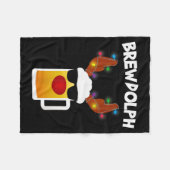 Reindeer Beer Rudolph Brewdolph Funny Christmas Fleece Deken (Voorkant (Horizontaal))