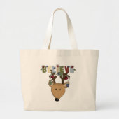 Reindeer Believe Holiday Tshirts en cadeautjes Grote Tote Bag (Voorkant)
