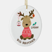 Reindeer Big Brother kerstversier Keramisch Ornament (Rechts)