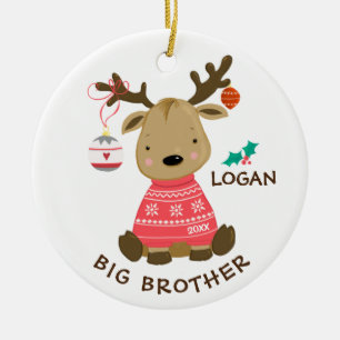 Reindeer Big Brother kerstversier Keramisch Ornament