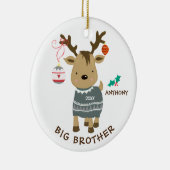 Reindeer Big Brother kerstversier Keramisch Ornament (Rechts)