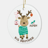 Reindeer Big Brother kerstversier Keramisch Ornament (Links)