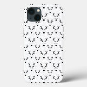 Reindeer Black en White Pattern Case-Mate iPhone Case (Achterkant)