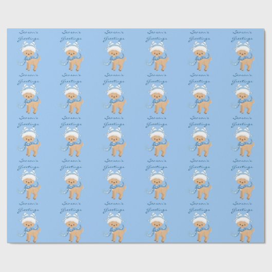 Reindeer Blue van de Groeten van het seizoen Cadeaupapier (Vlak)