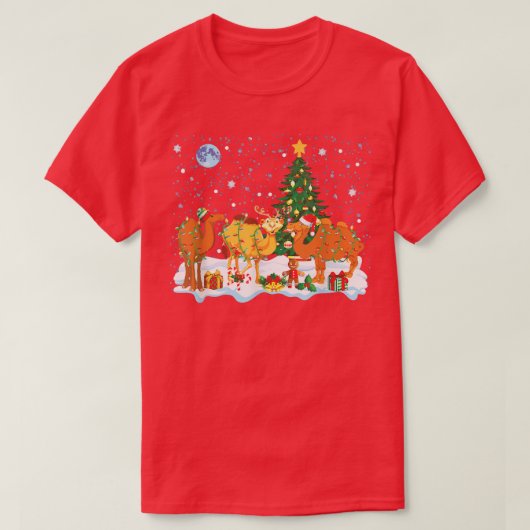 Reindeer Camel Funny-kerstlichten T-shirt (Design voorkant)