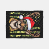 Reindeer Camo American Flag Christmas Pajama X-mas Fleece Deken (Voorkant (Horizontaal))