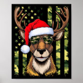 Reindeer Camo American Flag Christmas Pajama X-mas Poster (Voorkant)