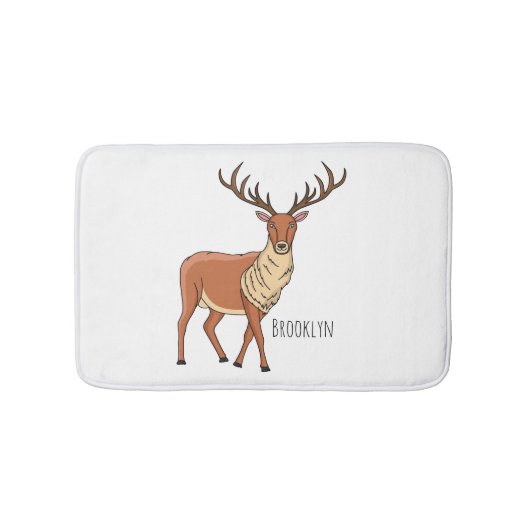 Reindeer cartoon illustration badmat (Voorkant)