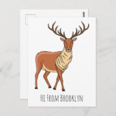 Reindeer cartoon illustration briefkaart (Voorkant / Achterkant)