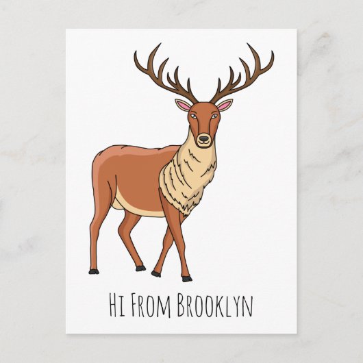 Reindeer cartoon illustration briefkaart (Voorkant)