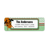 Reindeer Chevron ZigZag, adres kerstterugzending Etiket (Voorkant)