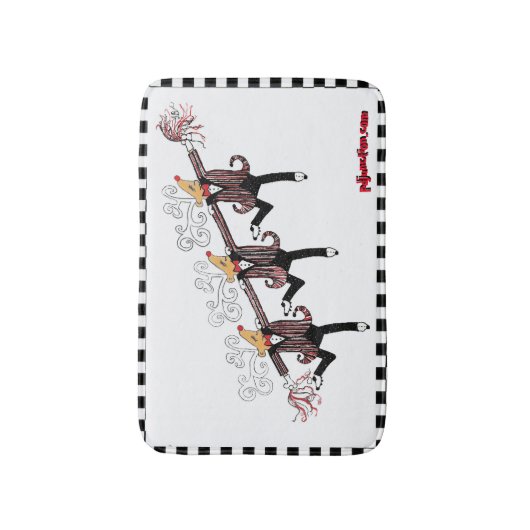 Reindeer Chorus Line Bath Mat (Voorkant Verticaal)