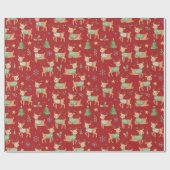 Reindeer, Christmas Cadeaupapier (Vlak)