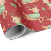 Reindeer, Christmas Cadeaupapier (Rol Hoek)