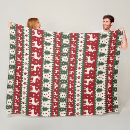 Reindeer Christmas Fleece Blanket Deken
