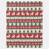 Reindeer Christmas Fleece Blanket Deken (Voorkant)