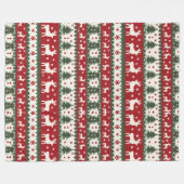 Reindeer Christmas Fleece Blanket Deken (Voorkant (Horizontaal))