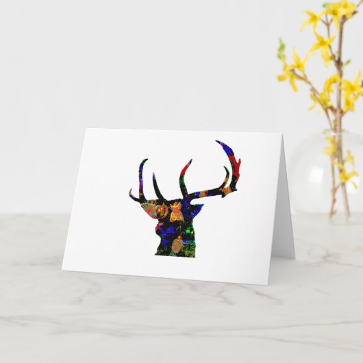 Reindeer Christmas  Kaart (Gele Bloem)