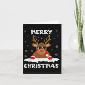 Reindeer Christmas Lights Santa Deer Rudolph Merry Kaart (Voorkant)