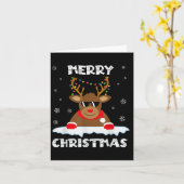 Reindeer Christmas Lights Santa Deer Rudolph Merry Kaart (Gele Bloem)