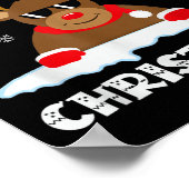 Reindeer Christmas Lights Santa Deer Rudolph Merry Poster (Hoek)