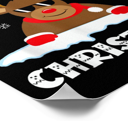 Reindeer Christmas Lights Santa Deer Rudolph Merry Poster (Hoek)