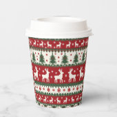 Reindeer Christmas Paper Cup Papieren Bekers (Achterkant)