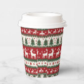Reindeer Christmas Paper Cup Papieren Bekers (Rechts)