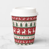 Reindeer Christmas Paper Cup Papieren Bekers (Voorkant)