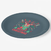 Reindeer Christmas Paper Plate Papieren Bordje (Gekanteld)