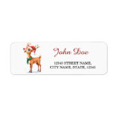 Reindeer Christmas Return Address Labels (Voorkant)