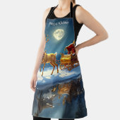 Reindeer Christmas Sleigh Holiday Apron Schort (Insitu)